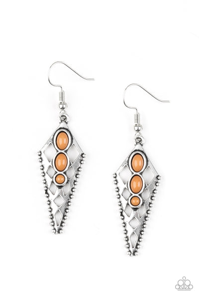 Paparazzi Accessories Terra Territory Earrings - Brown