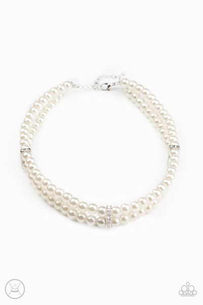 Paparazzi Accessories Put On Your Party Dress Necklace - White