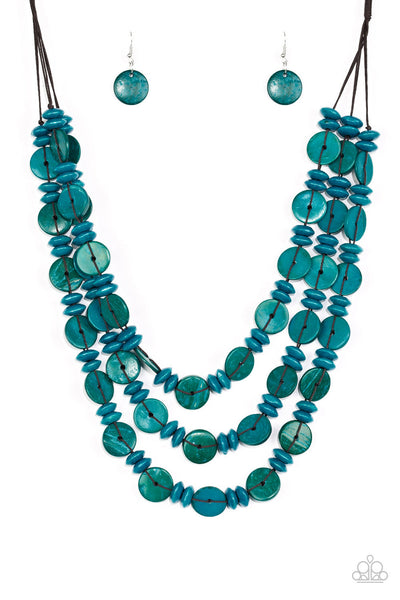 Paparazzi Accessories Barbados Bopper Necklace - Turquois