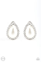 Paparazzi Accessories Old Hollywood Opulence Earrings (Clip-On) - White