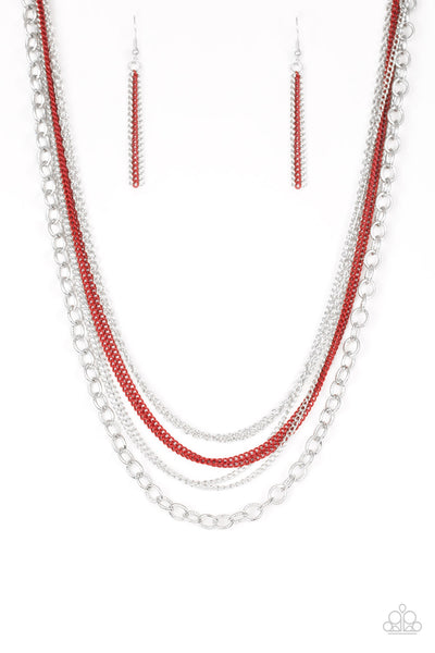 Paparazzi Accessories Intensely Industrial Necklace - Red