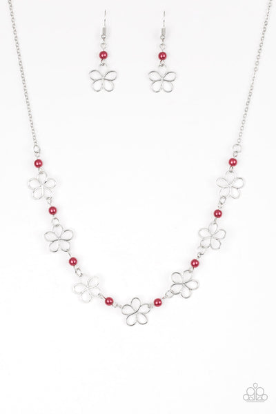 Paparazzi Accessories Always Abloom Necklace - Red