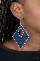 Paparazzi Accessories Woven Wanderer Earrings - Blue