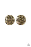 Paparazzi Accessories Bright As A Button Earrings - Brass