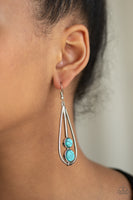 Paparazzi Accessories Natural Nova Earrings - Turquoise