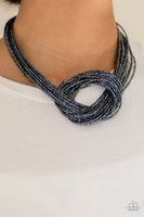 Paparazzi Accessories Knotted Knockout Necklace - Blue