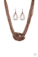 Paparazzi Accessories Knotted Knockout Necklace - Copper