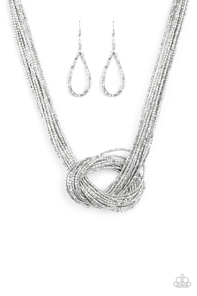 Paparazzi Accessories Knotted Knockout Necklace - Silver