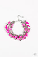 Paparazzi Accessories Plentiful Pebbles Bracelet - Pink