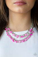 Paparazzi Accessories Pebble Pioneer Necklace - Pink