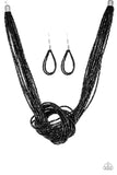 Paparazzi Accessories Knotted Knockout Necklace - Black