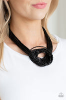 Paparazzi Accessories Knotted Knockout Necklace - Black