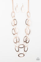 Paparazzi Accessories Glimmer Goals Necklace - Rose Gold