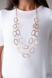 Paparazzi Accessories Glimmer Goals Necklace - Rose Gold