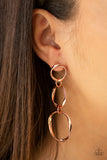 Paparazzi Accessories Three Ring Radiance Earrings - Copper