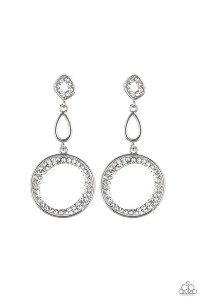 Paparazzi Accessories On The Glamour Scene Earrings - White