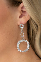 Paparazzi Accessories On The Glamour Scene Earrings - White