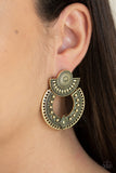 Paparazzi Accessories Texture Takeover Earrings - Brass
