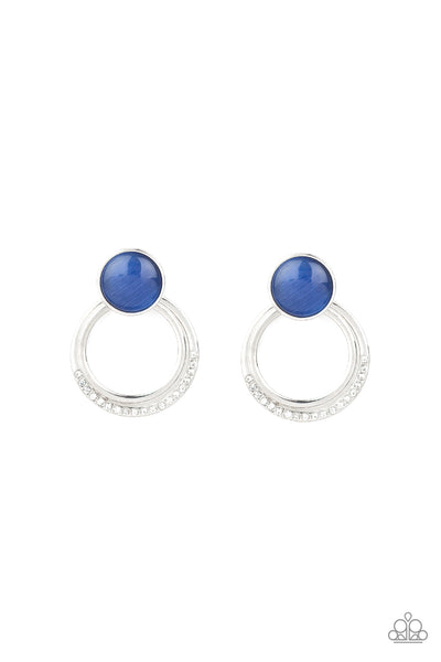 Paparazzi Accessories Glow Roll Earrings - Blue