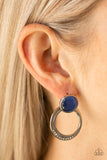 Paparazzi Accessories Glow Roll Earrings - Blue