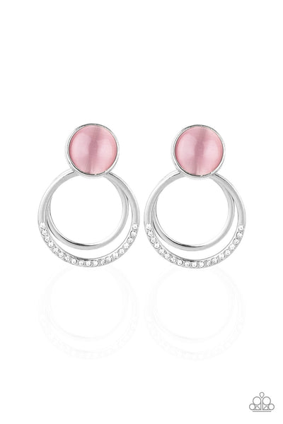 Paparazzi Accessories Glow Roll Earrings - Pink
