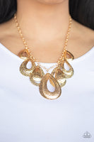 Paparazzi Accessories Teardrop Tempest Necklace - Gold