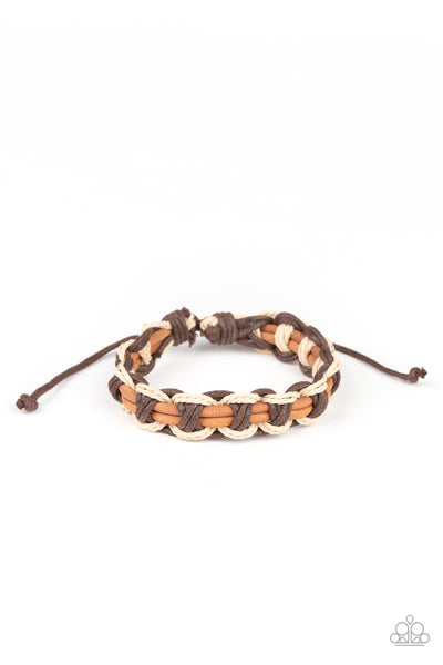 Paparazzi Accessories Don't WEAVE Me Hanging Urban Bracelet - Brown