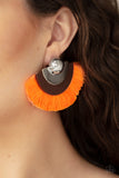 Paparazzi Accessories Fan The FLAMBOYANCE Earrings - Orange