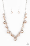 Paparazzi Accessories Uptown Pearls Necklace - Brown