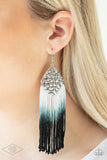 Paparazzi Accessories Dip In Earrings - Blue/Black/White