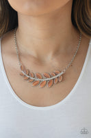Paparazzi Accessories Frosted Foliage Necklace - Orange