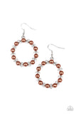 Paparazzi Accessories Symphony Sparkle Earrings - Brown