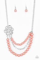 Paparazzi Accessories Fabulously Floral Necklace - Orange