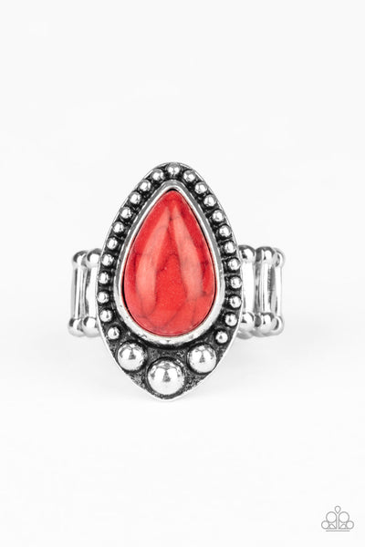 Paparazzi Accessories Backroad Bauble Ring - Red