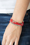 Paparazzi Accessories Stacked Showcase Bracelet - Red