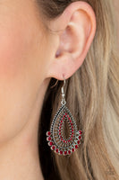Paparazzi Accessories Castle Collection Earrings - Red
