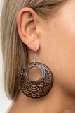 Paparazzi Accessories Tropical Canopy Earrings - Brown