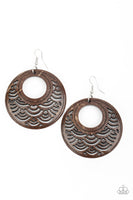 Paparazzi Accessories Tropical Canopy Earrings - Brown