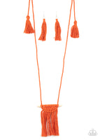 Paparazzi Accessories Between You and MACRAME Necklace - Orange
