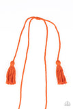 Paparazzi Accessories Between You and MACRAME Necklace - Orange