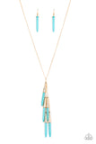 Paparazzi Accessories PRIMITIVE and Proper Necklace - Turquoise