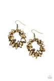 Paparazzi Accessories Try as I DYNAMITE Earrings - Brass