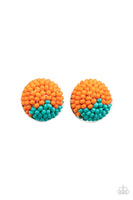 Paparazzi Accessories As Happy As Can BEAD Earrings - Orange