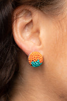 Paparazzi Accessories As Happy As Can BEAD Earrings - Orange