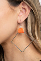 Paparazzi Accessories Friends of a LEATHER Earrings - Orange