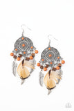 Paparazzi Accessories Desert Plains Earrings - Orange