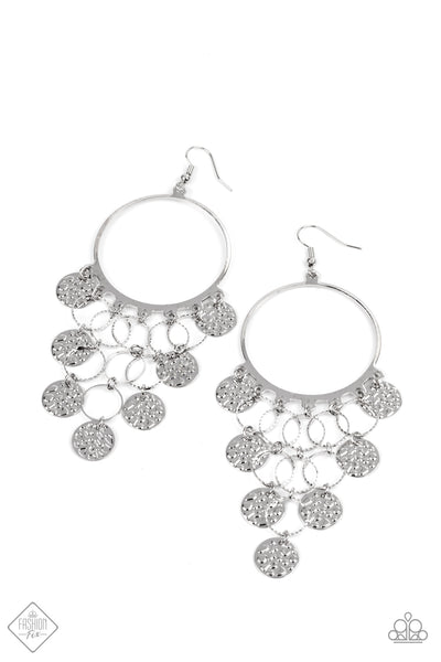 Paparazzi Accessories All CHIME High Earrings - Silver (FF Feb 2021)