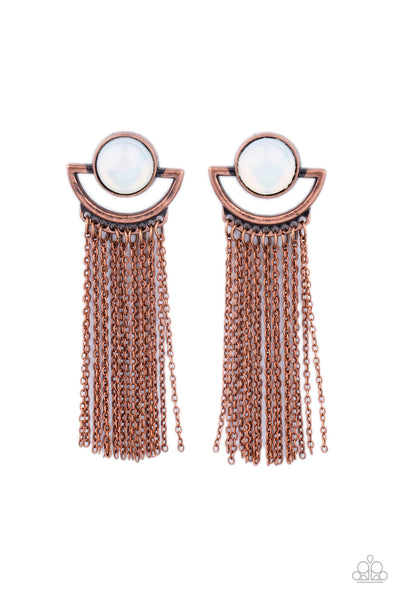 Paparazzi Accessories Opal Oracle Earrings - Copper