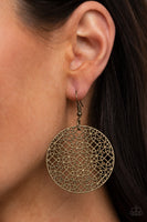 Paparazzi Accessories Metallic Mosaic Earrings  - Brass