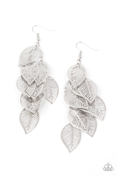 Paparazzi Accessories Limitlessly Leafy Earrings - Silver